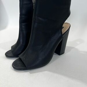 Forever 21 Black Open-Toe Heeled Boots